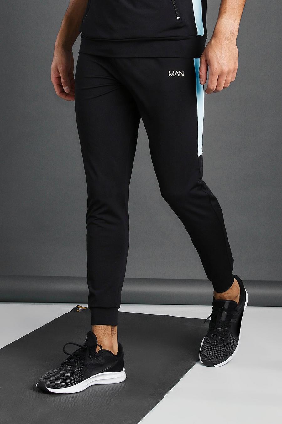 MAN Active Skinny-Fit Jogginghose aus Polyester mit Seitenbahnen image number 1