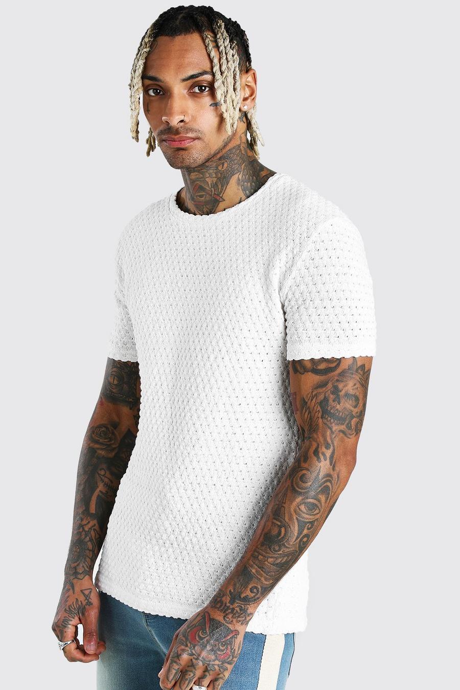 T-shirt coupe fit en maille, Sable image number 1