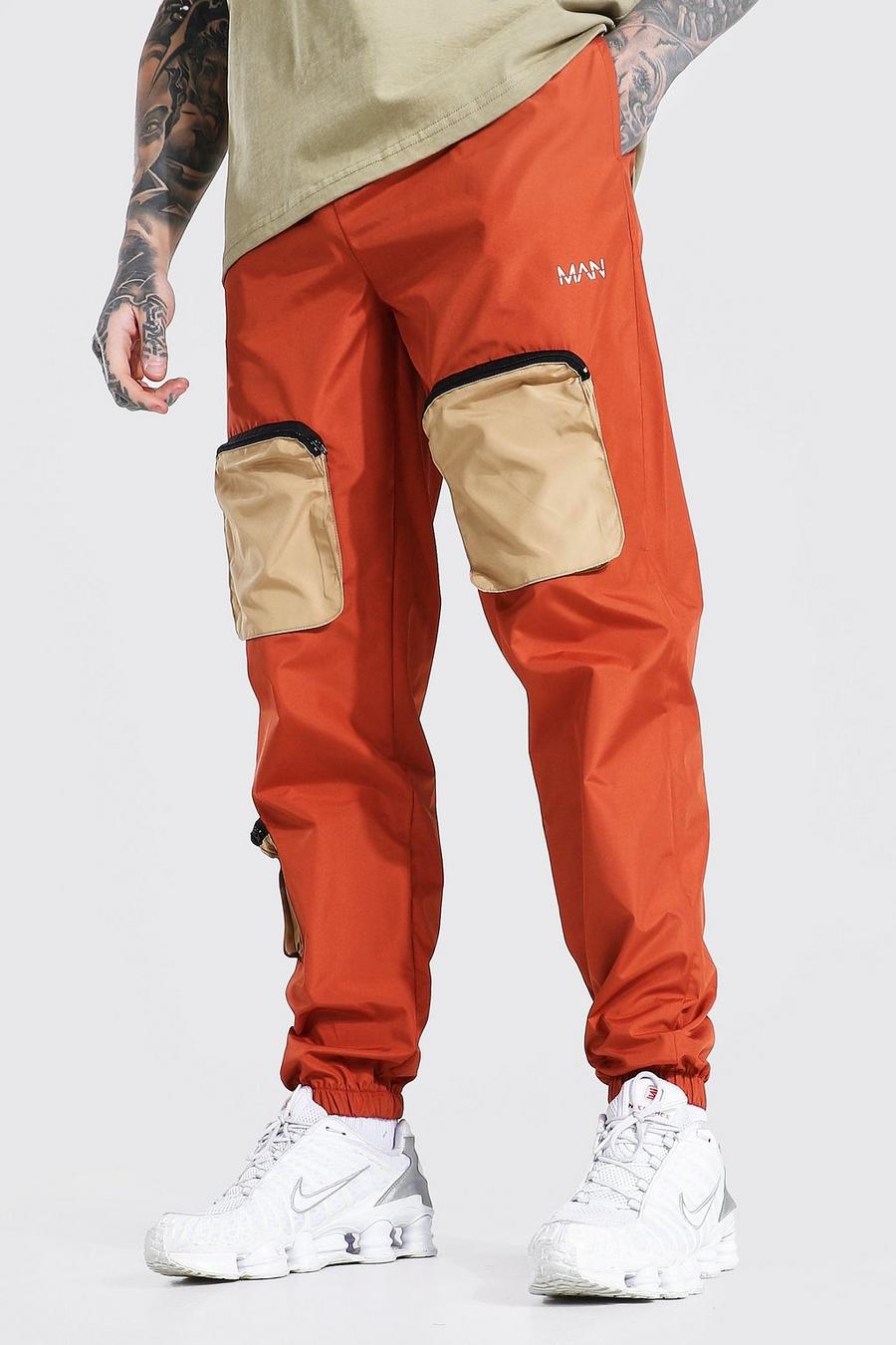 Pantalon cargo à poche contrastée, Rouille image number 1