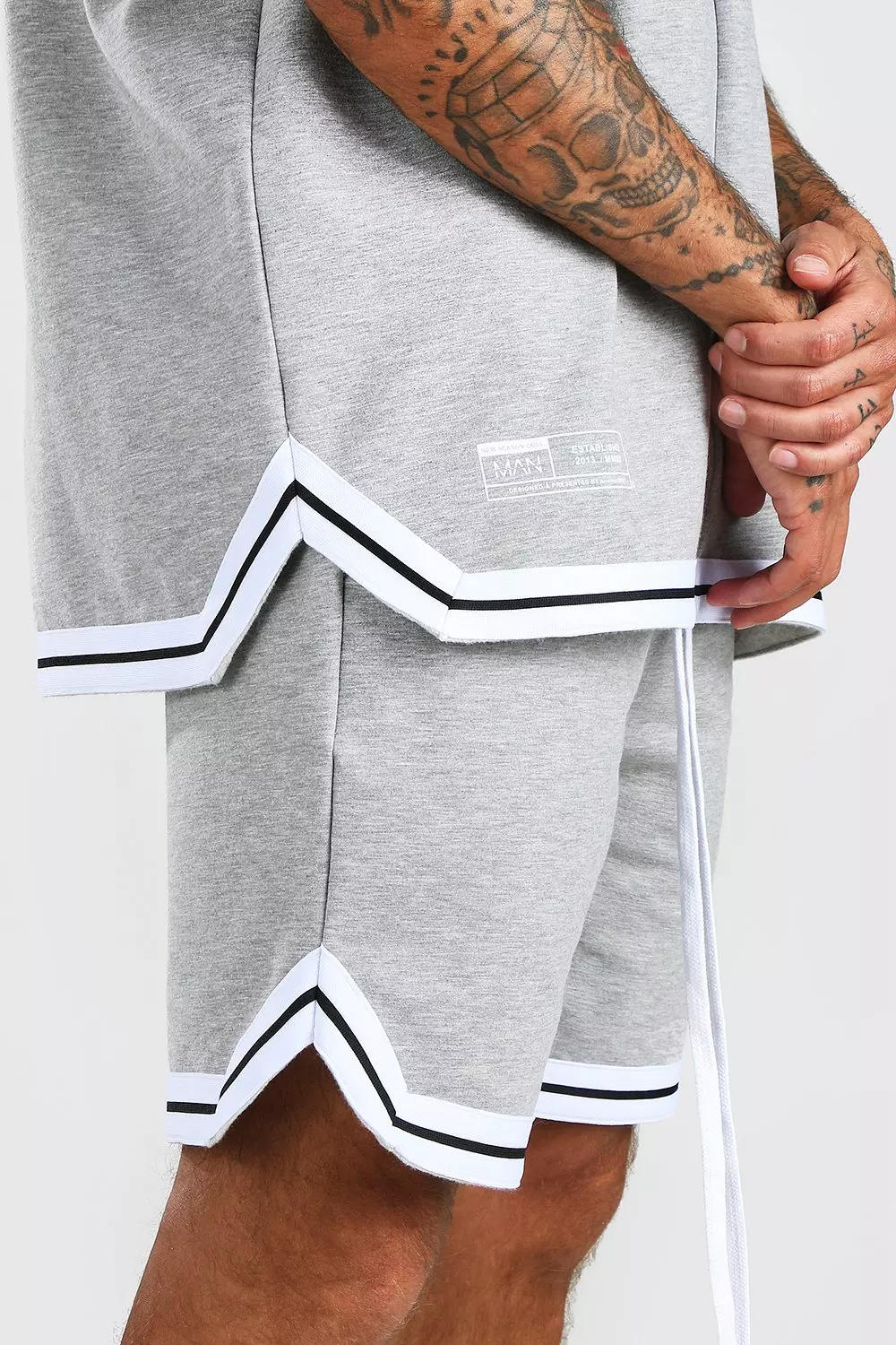 【boohoo】MAN Tシャツ＆ショートパンツセット New Boohoo MAN Men's Varsity Spliced T-Shirt & Short Set