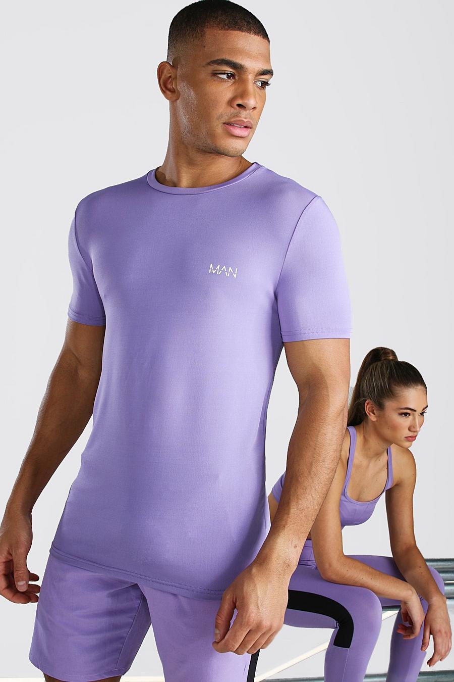 Purple His Active Gym Raglan T Shirt image number 1