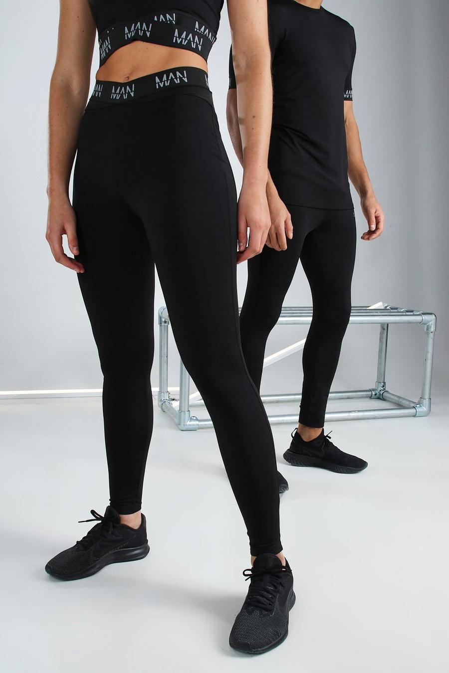 Black Hers Active Tight With Cross Waistband Detail image number 1