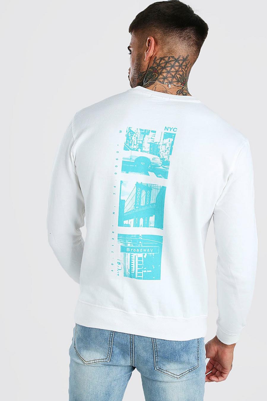 "New York" Sweatshirt med fototryck bak image number 1