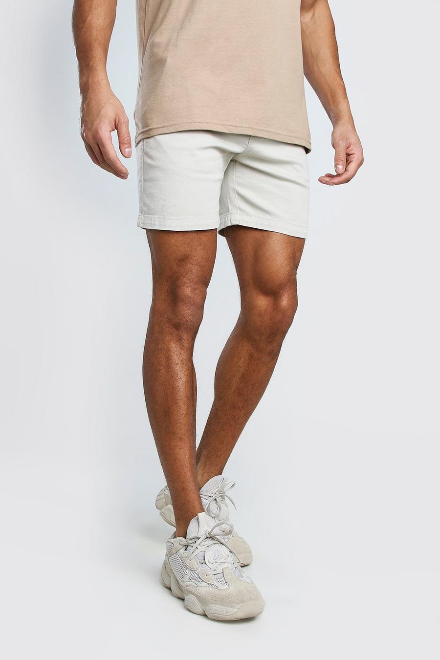 Skinny Fit Chino-Shorts, Steingrau beige image number 1