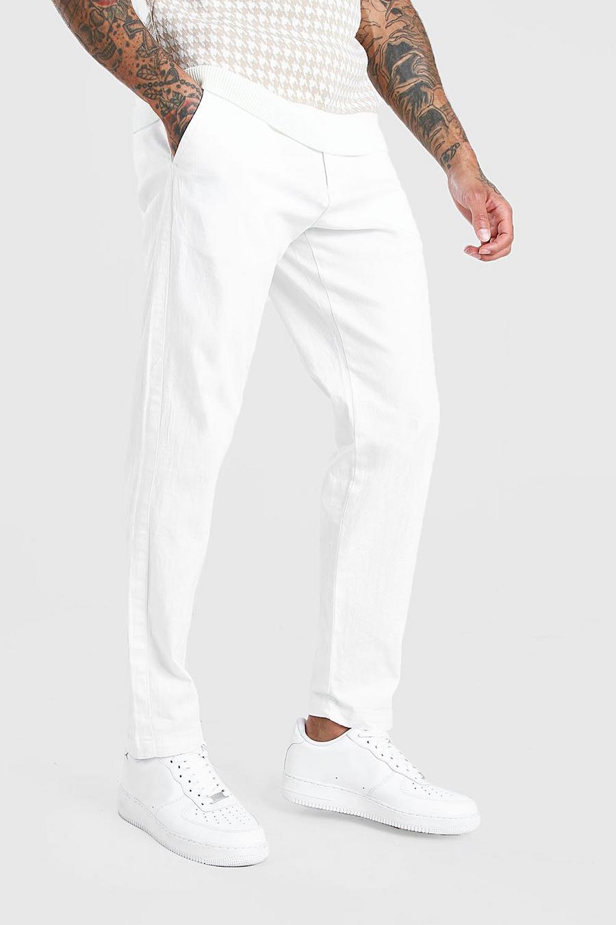 White Slim Fit Chino Pants image number 1