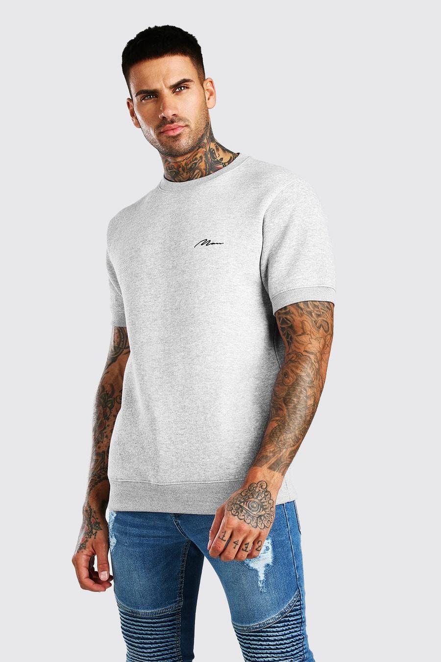 Man Signature Kortärmad sweatshirt med brodyr image number 1