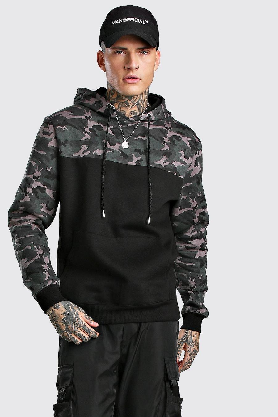 Camo Colour Block Hoodie image number 1