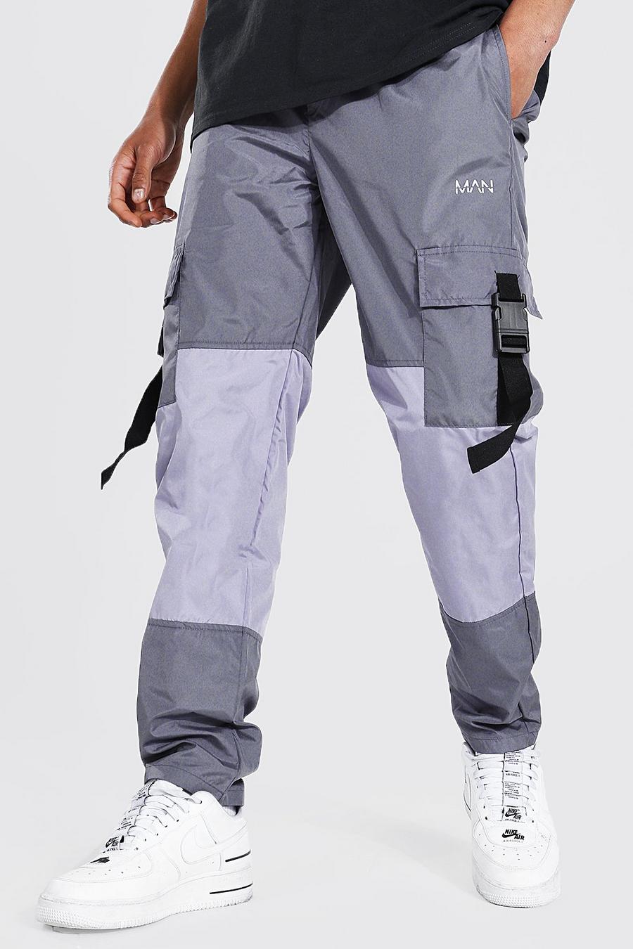 Pantaloni cargo con pannelli multipli, Grigio image number 1