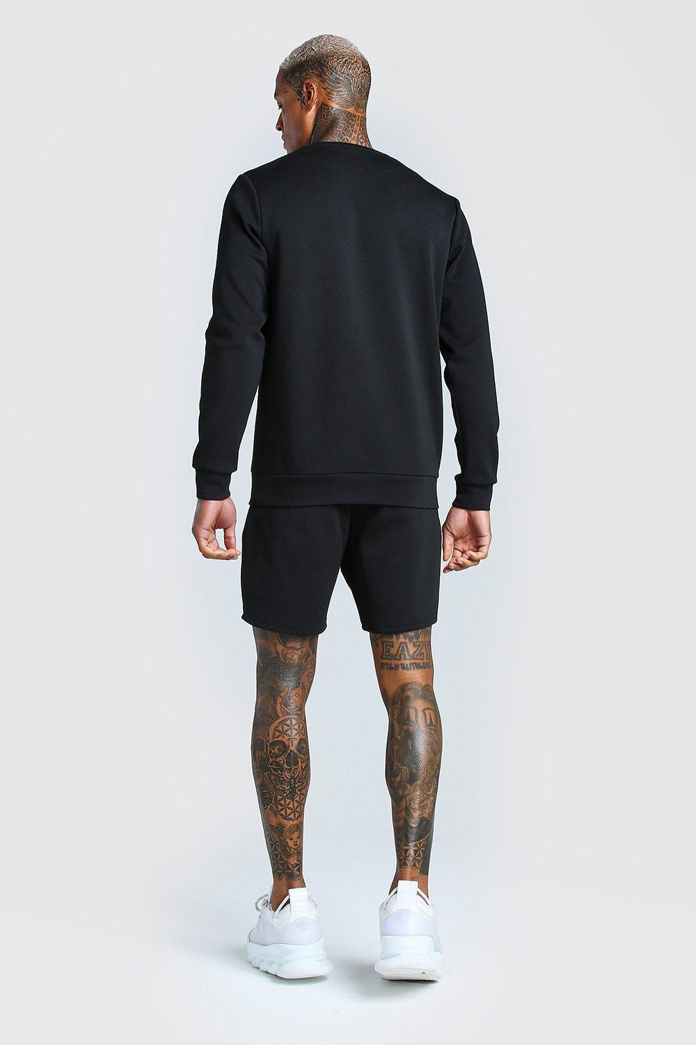 Ensemble short et pull a fines rayures MAN Scuba boohoo FR