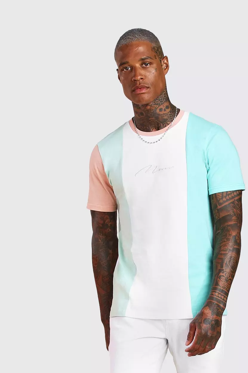 pastel color block t shirt