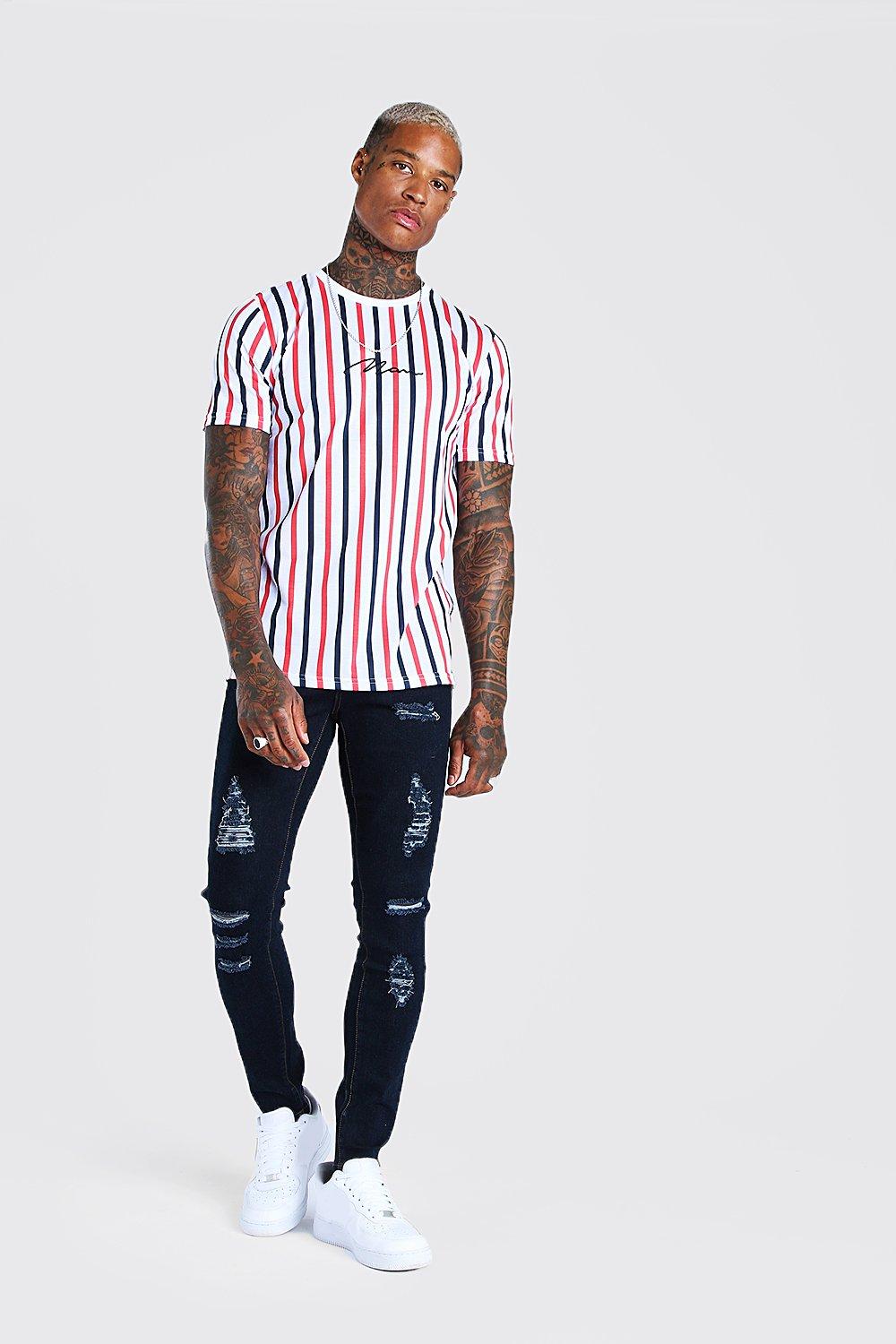 T shirt homme online rayures verticales