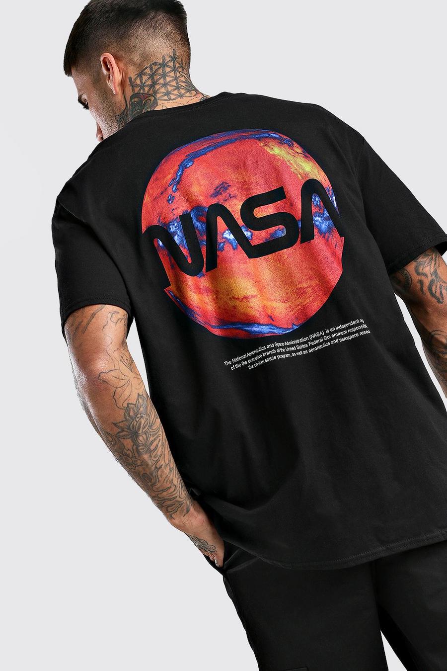 T-shirt oversize ufficiale con stampa NASA sul retro, Nero image number 1