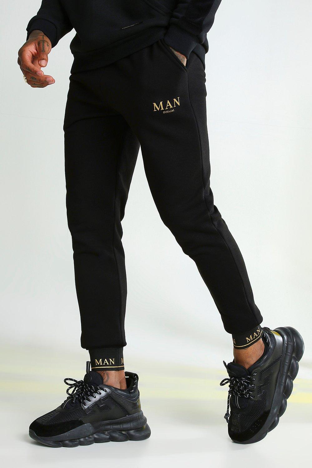 boohoo man black joggers