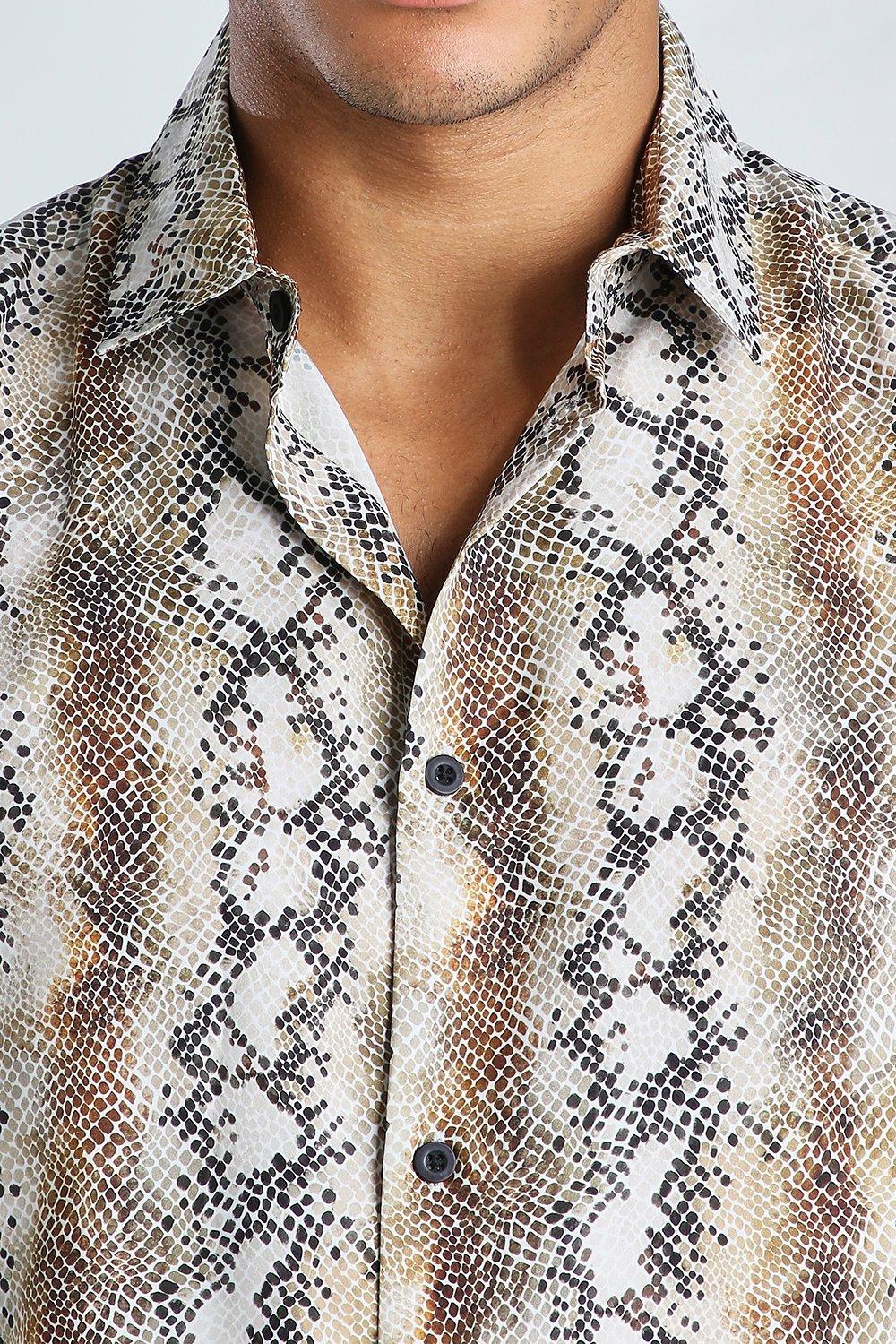 Chemise imprime serpent a manches courtes