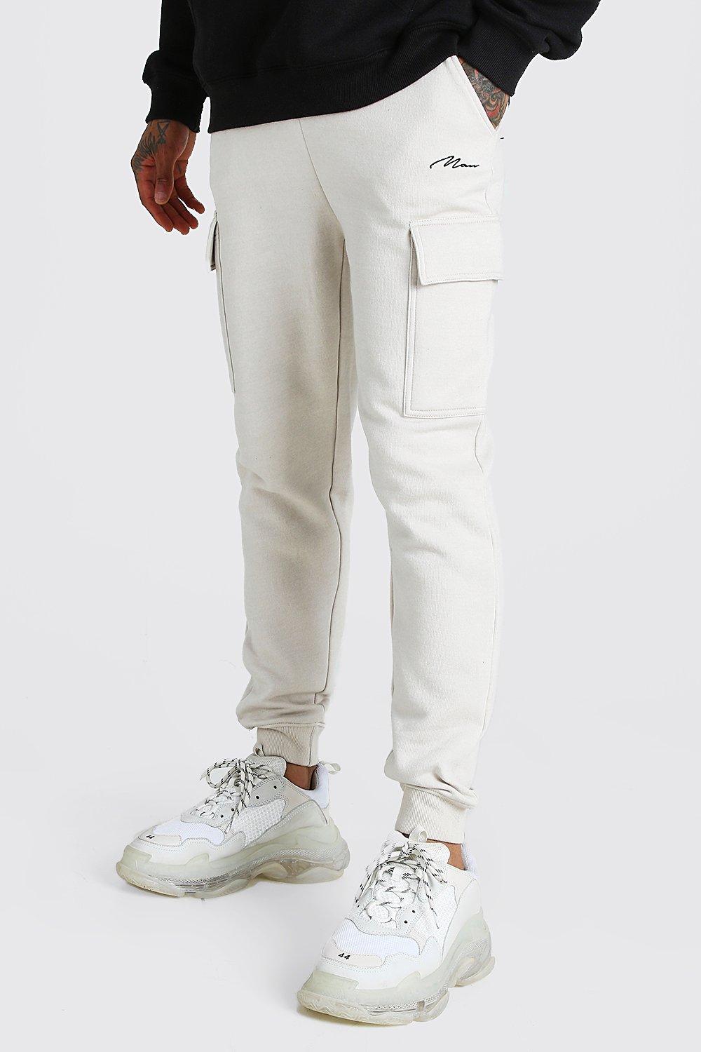 mens slim fit cargo joggers