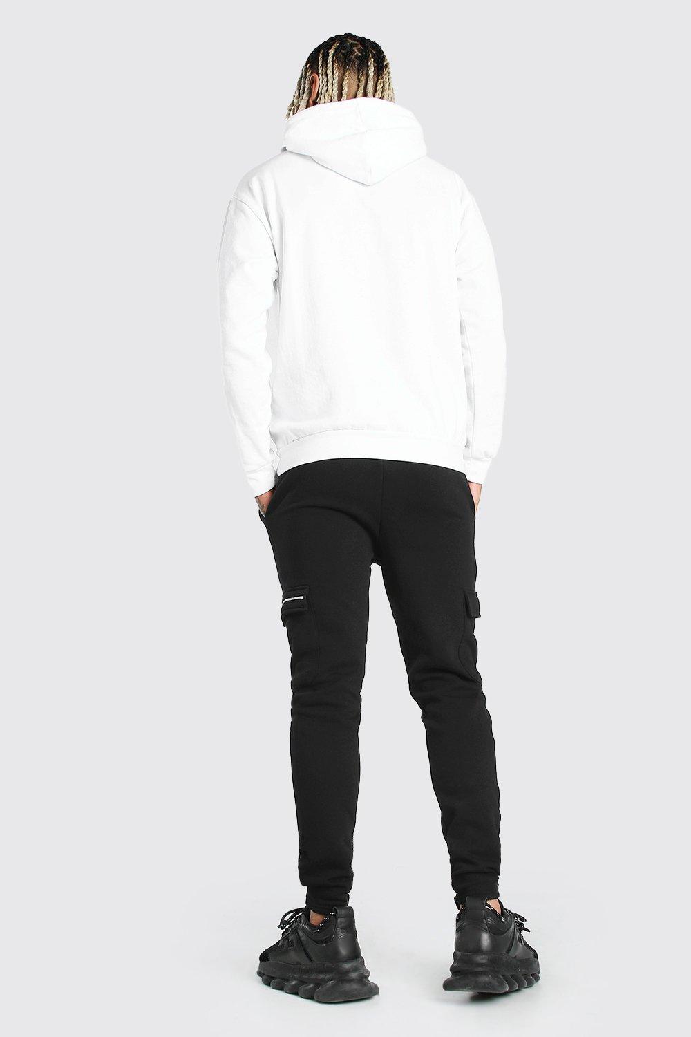 MAN Zip Detail Cargo Joggers With Adjustable Cuff | boohoo