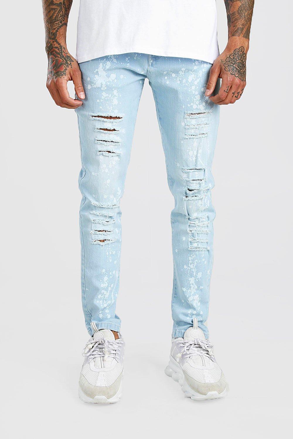 bleached ripped jeans