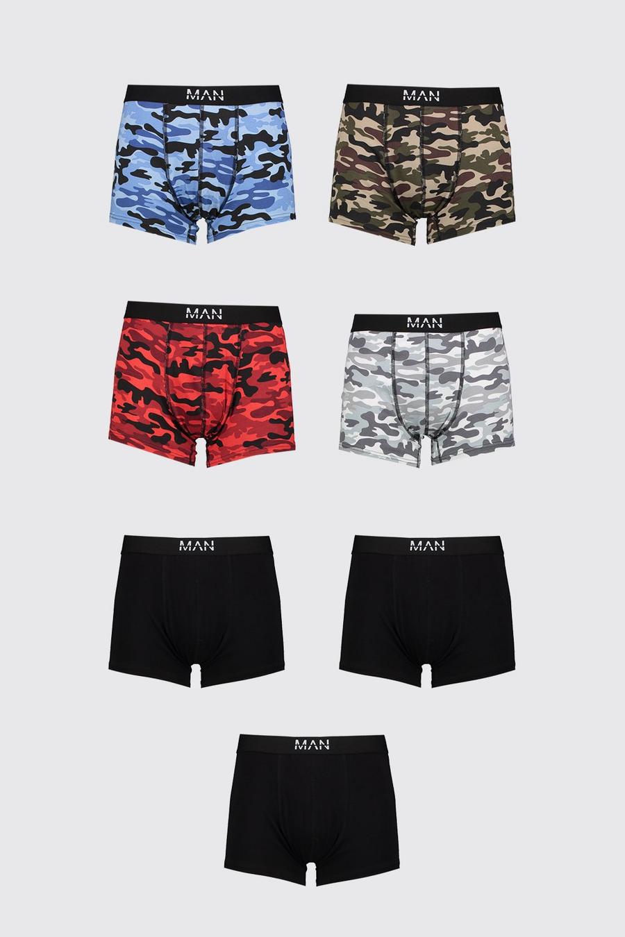 Multi 7 Pack Man Dash Mixed Camo Classic Trunks image number 1