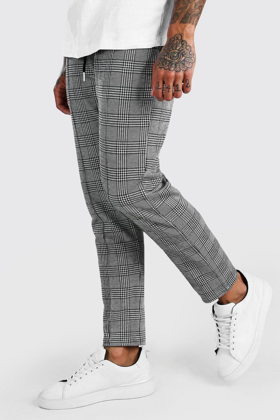 Cropped Jacquard Check Pintuck Jogger image number 1