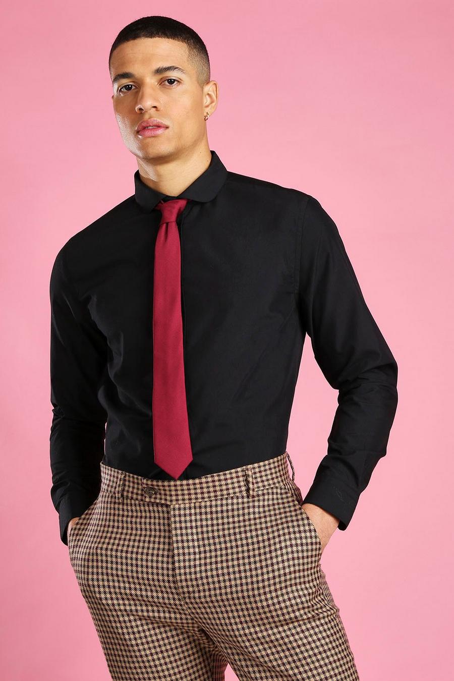 Long Sleeve Formal Shirt With Penny Collar image number 1
