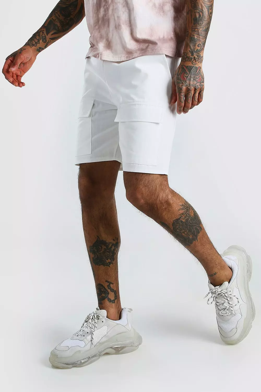 Front pocket store cargo shorts