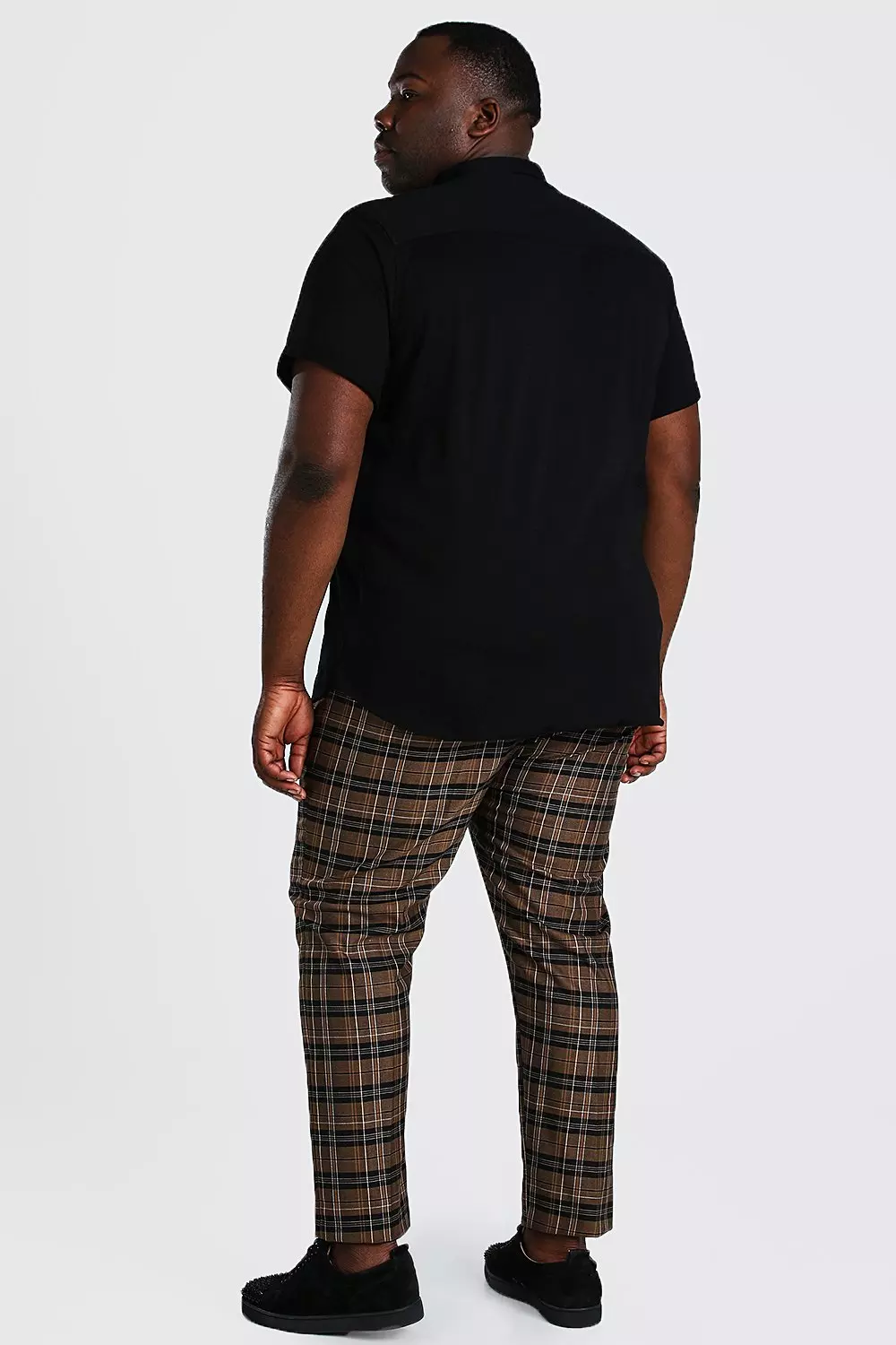 Check slim deals cropped trousers