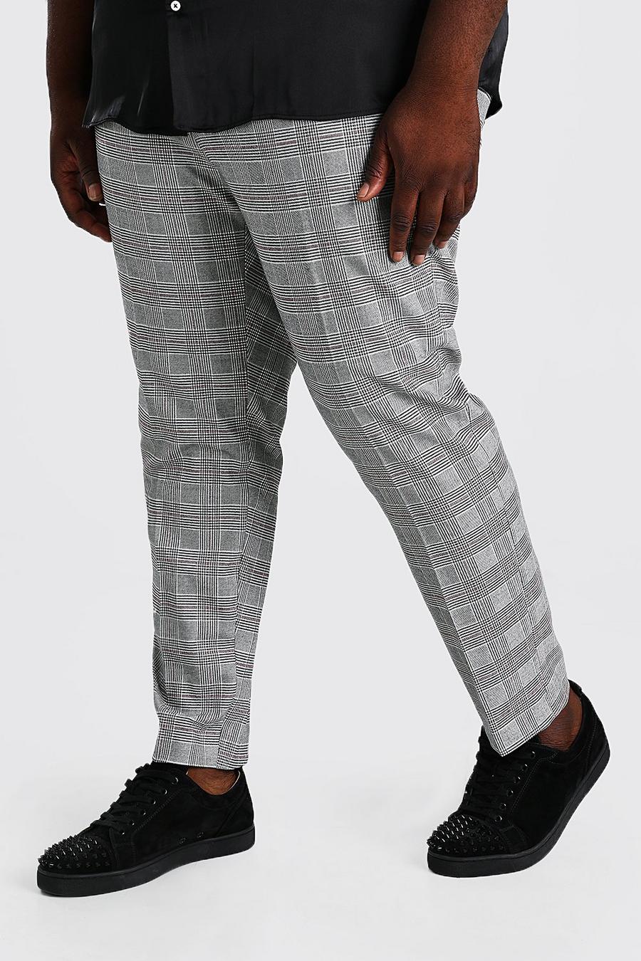 אפור מכנסי קרופ בגזרה צרה עם קפלים למידות גדולות image number 1