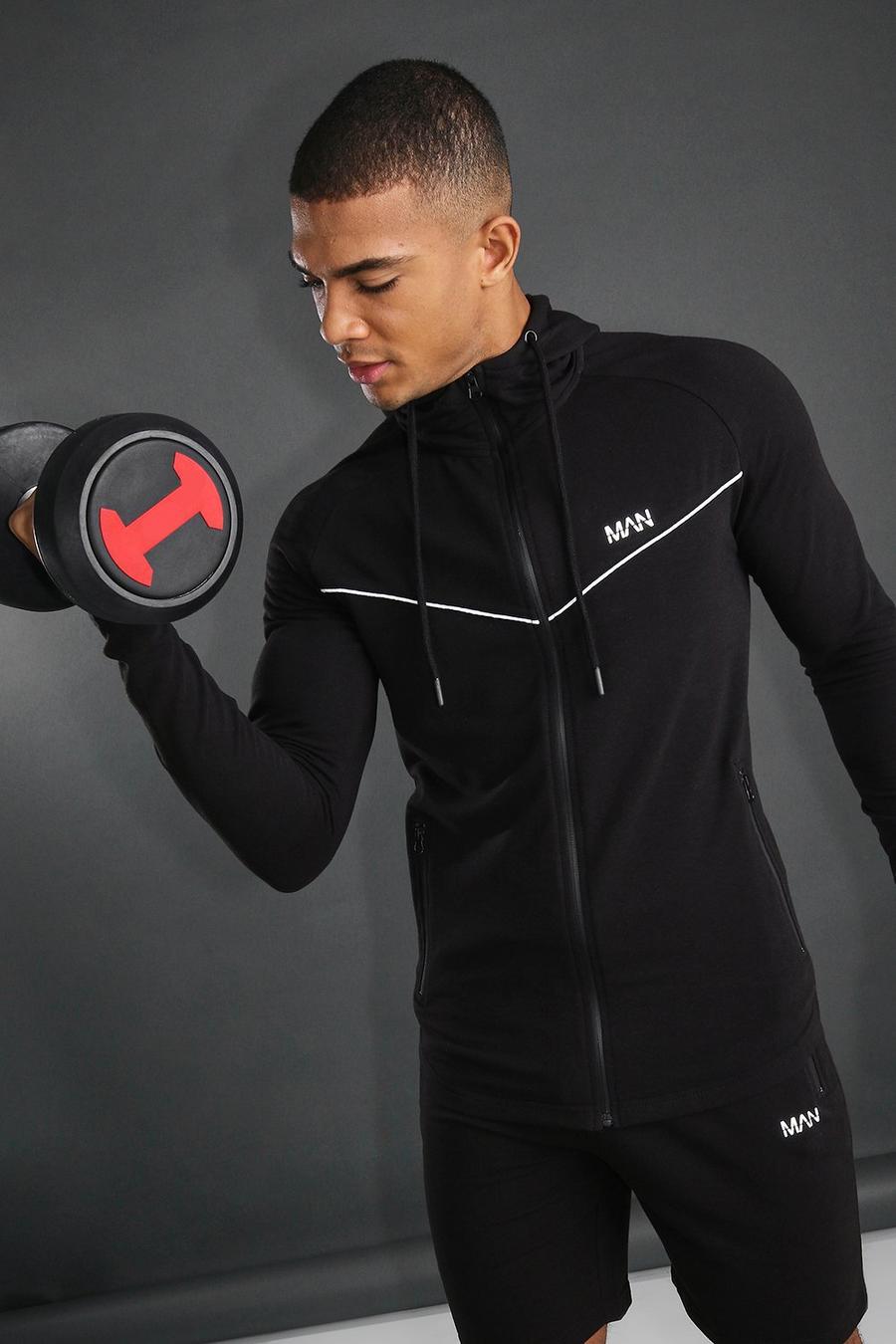 MAN Active Hooded Short Set With Piping image number 1