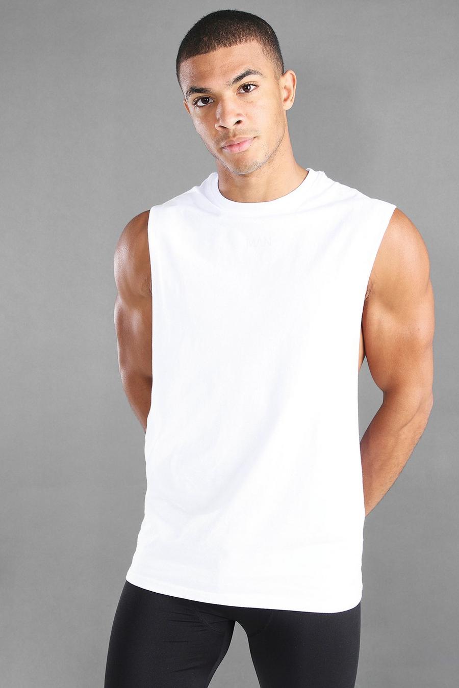 Camiseta de tirantes con sisa caída y corte holgado MAN Active, Blanco image number 1