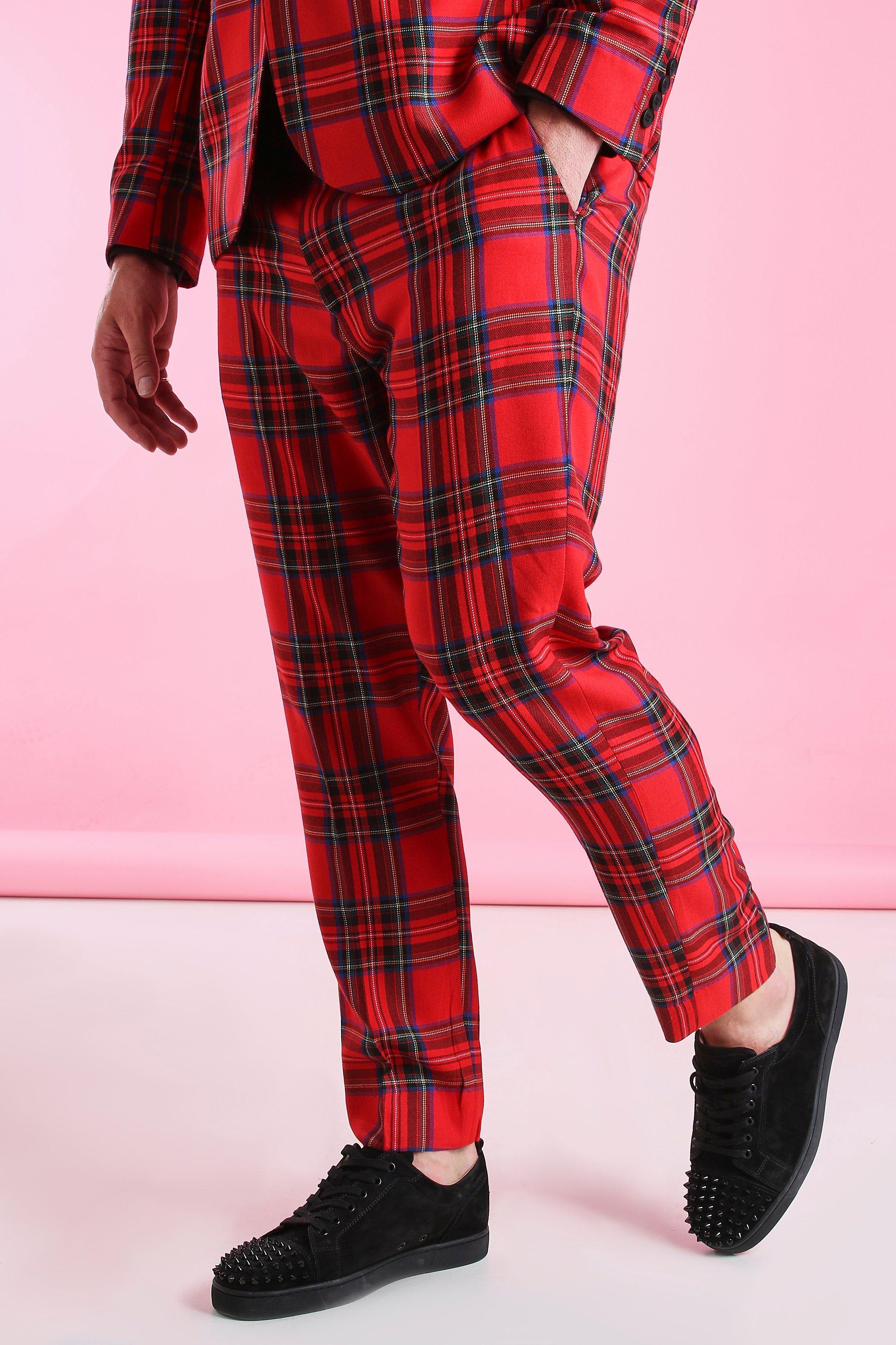 Plus Size Skinny Fit Cropped Plaid 