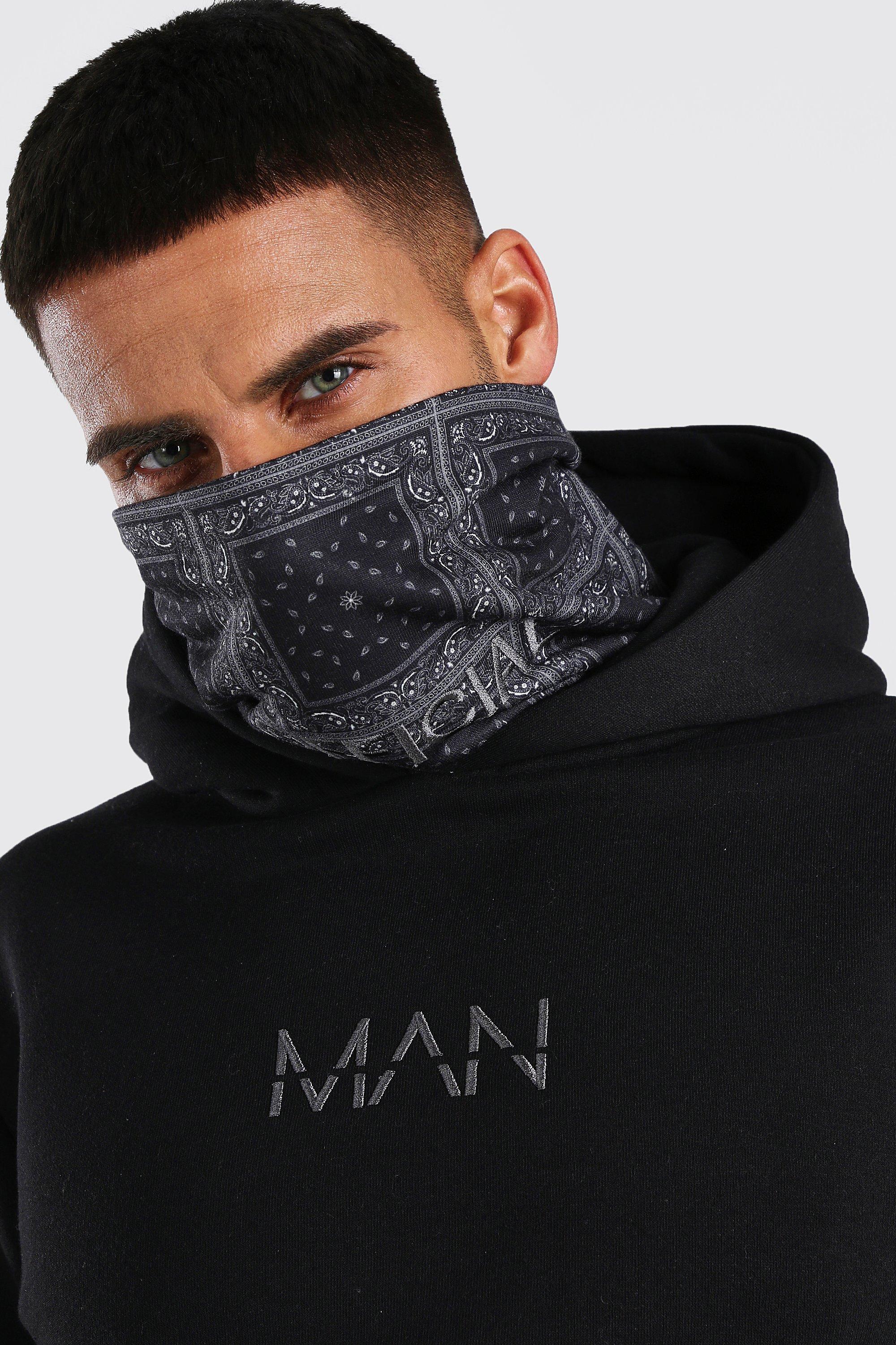 MAN Official Snood Hoodie With Bandana Box boohoo