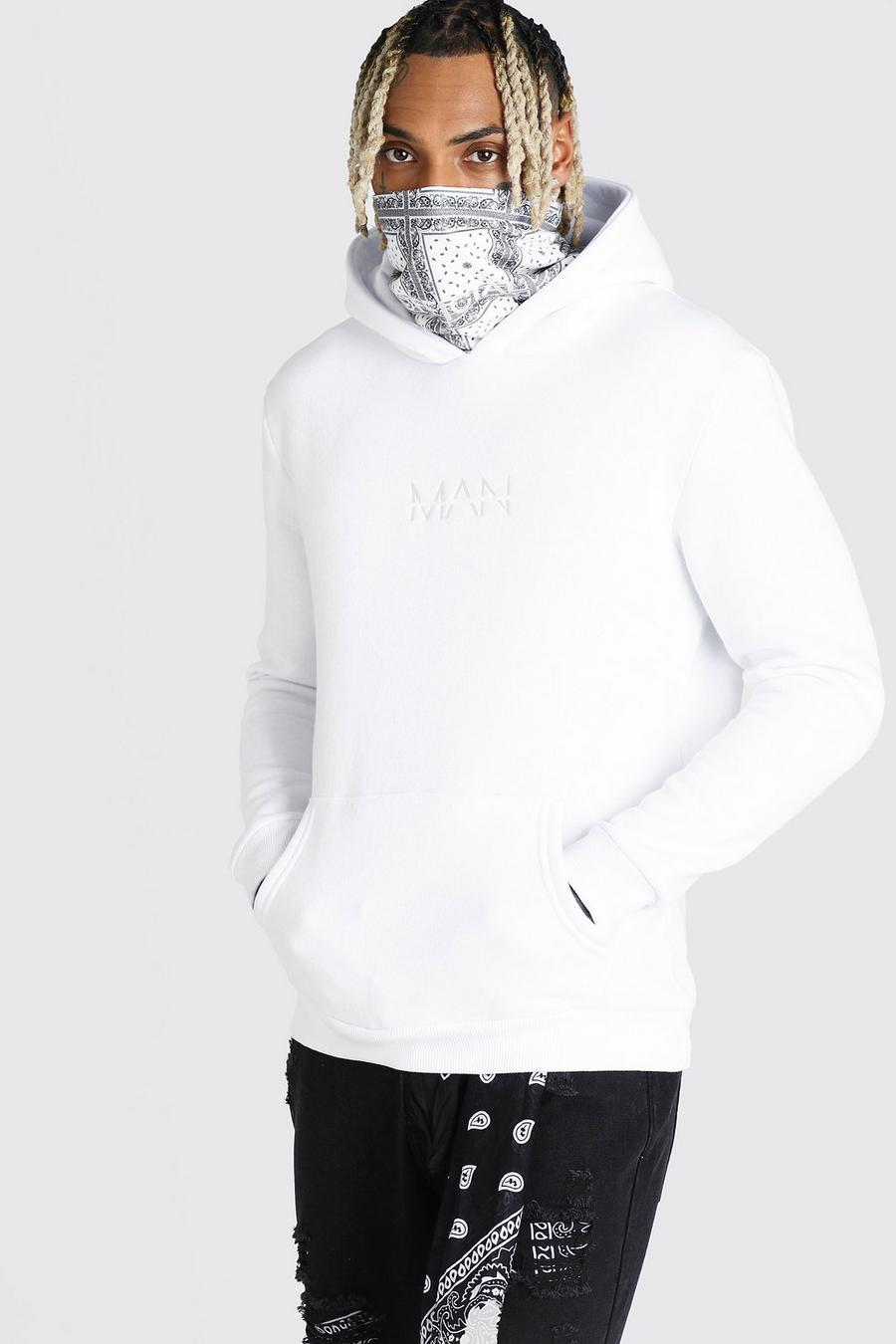 White MAN Official Hoodie With Bandana Snood image number 1