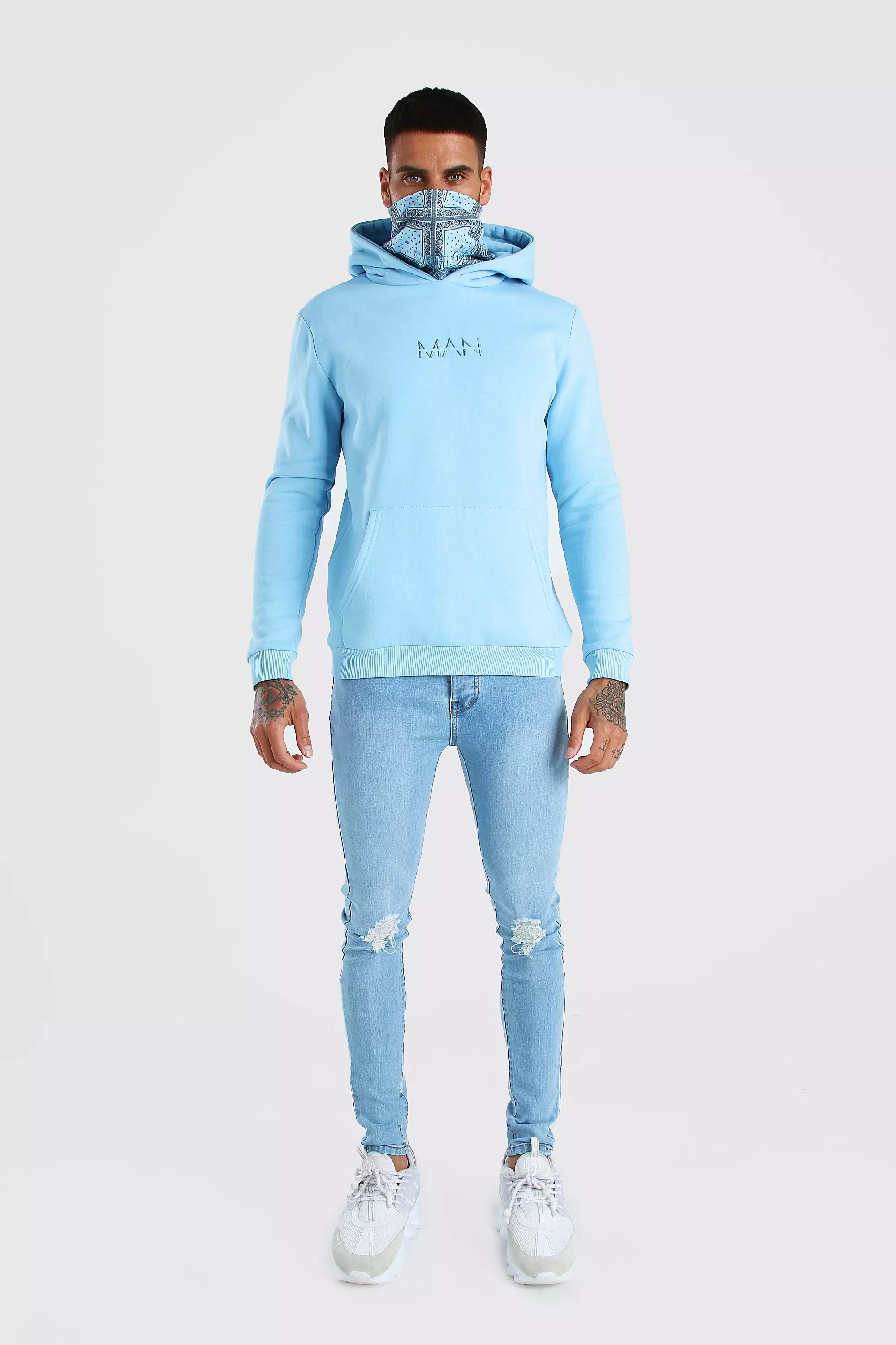 Blue bandana hot sale polo hoodie