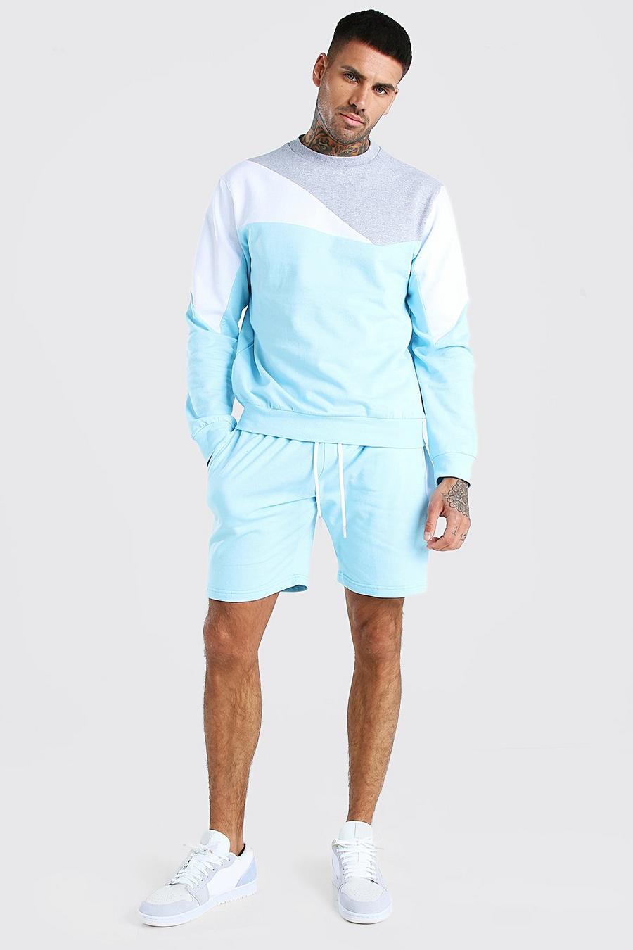 Light blue Colour Block Tracksuit image number 1