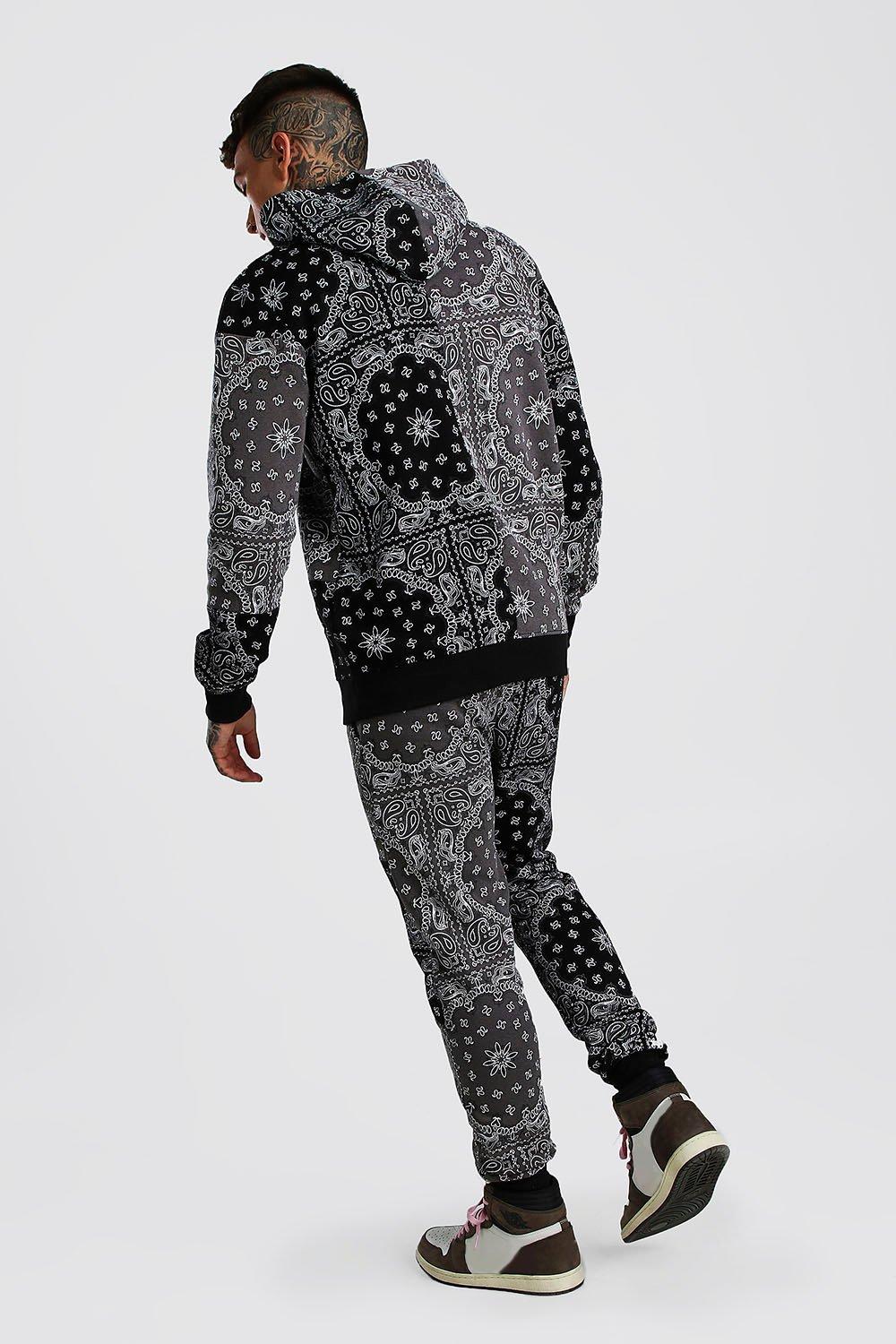 Bandana Patch Printed Hooded Tracksuit