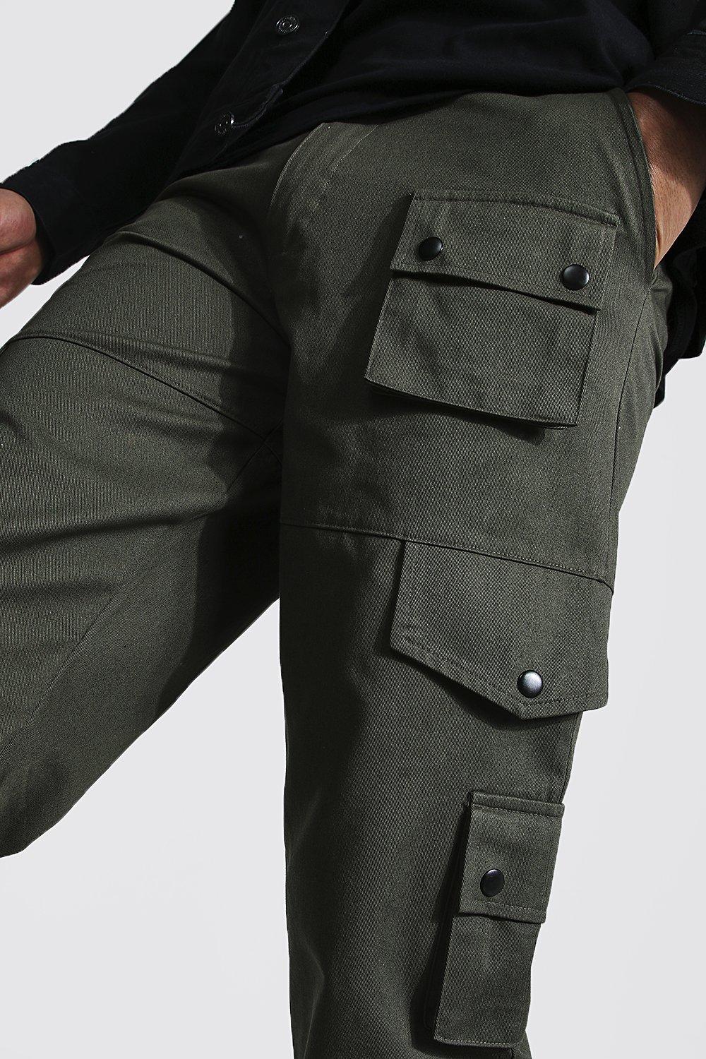 Wool Twill Cargo Pants - Black