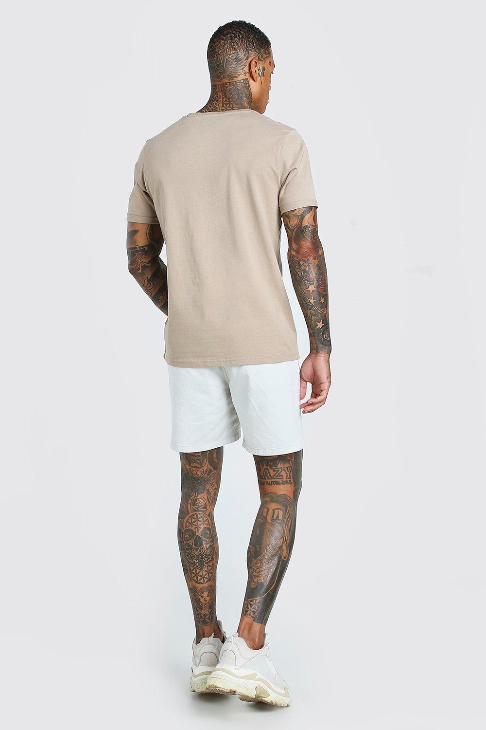 Contrast Stitch Cotton Twill Shorts