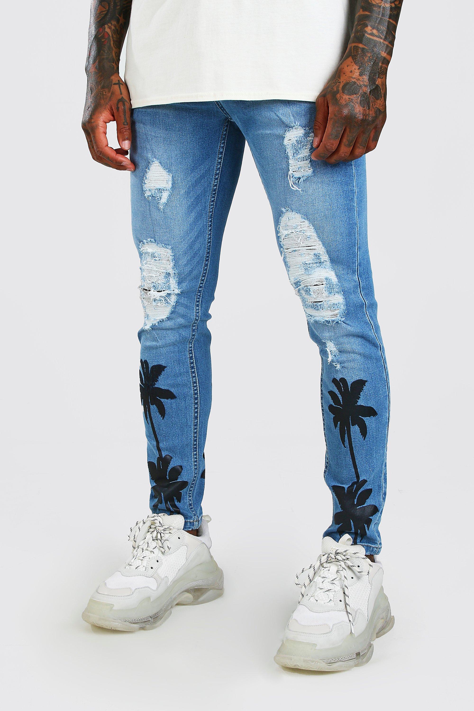 all over print jeans