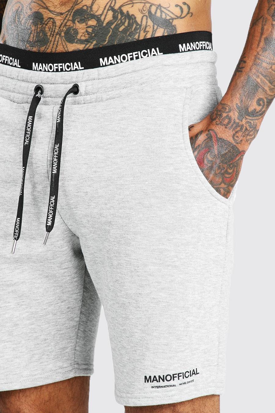 Grey marl grå MAN Official Short With Elasticated Waistband image number 1