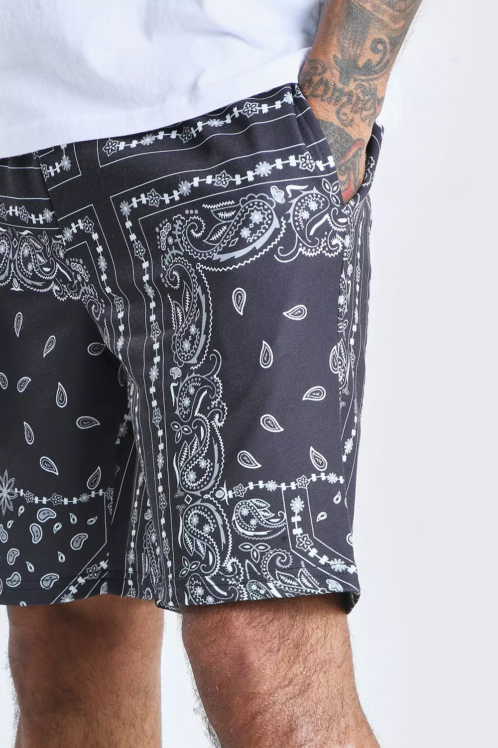 ASOS Dark Future relaxed shorts with all over bandana print in blue - part  of a set