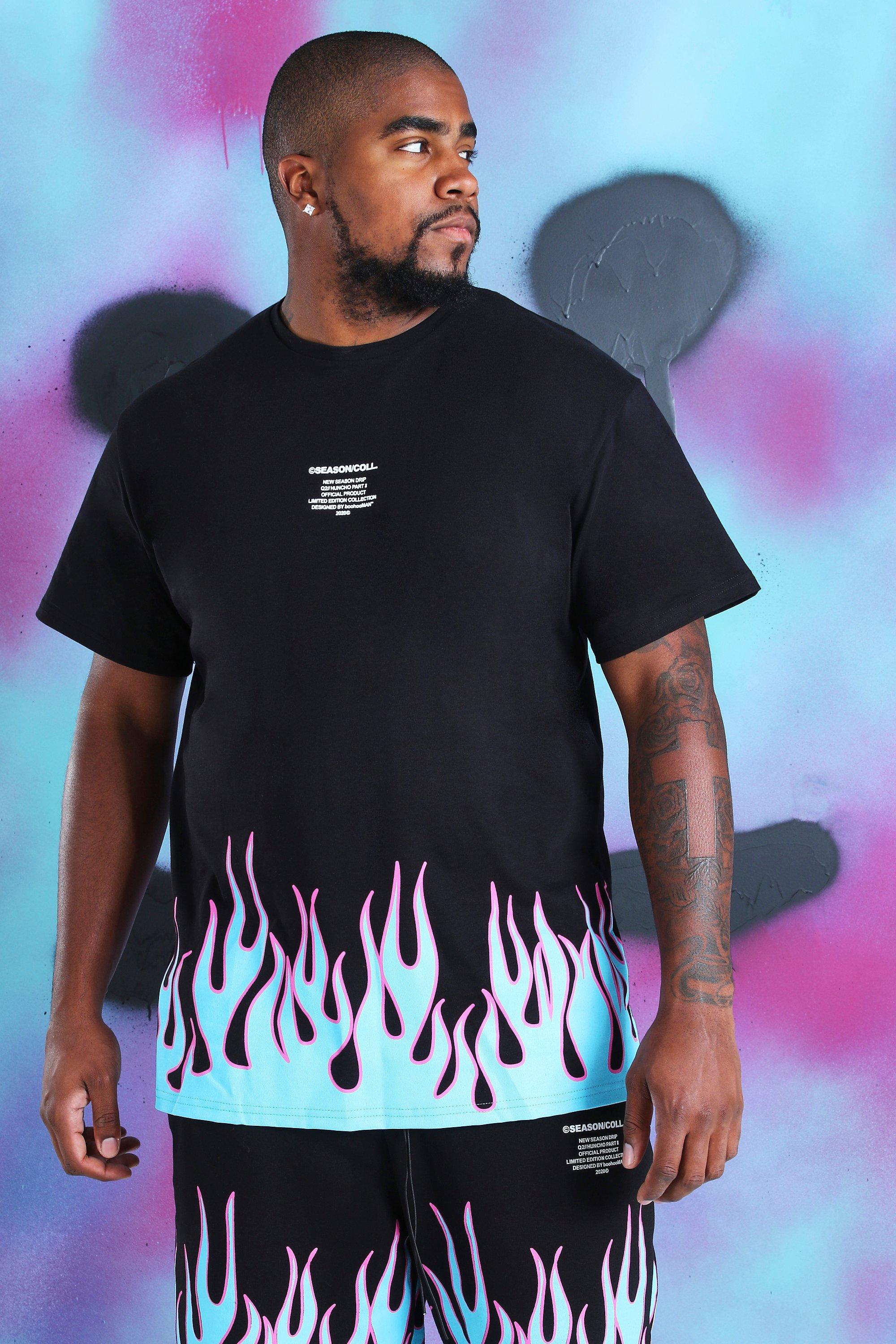 Big And Tall T shirt Quavo t te de mort et flammes