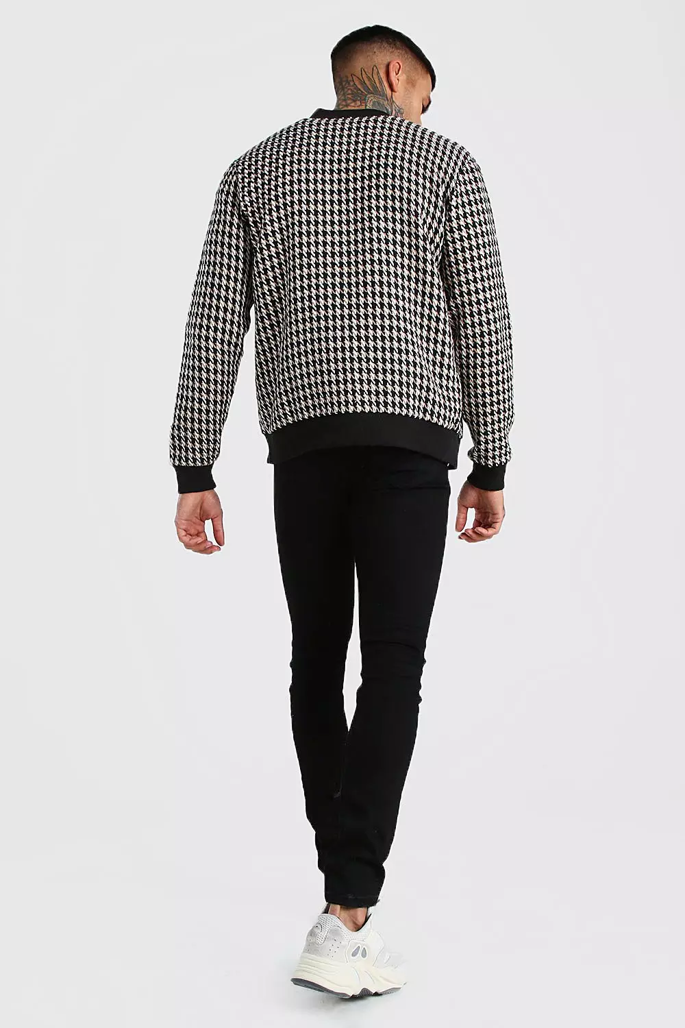 【PATOU】 Houndstooth wool-blend flannel bomber jacket Houndstooth wool-blend flannel bomber jacket in beige