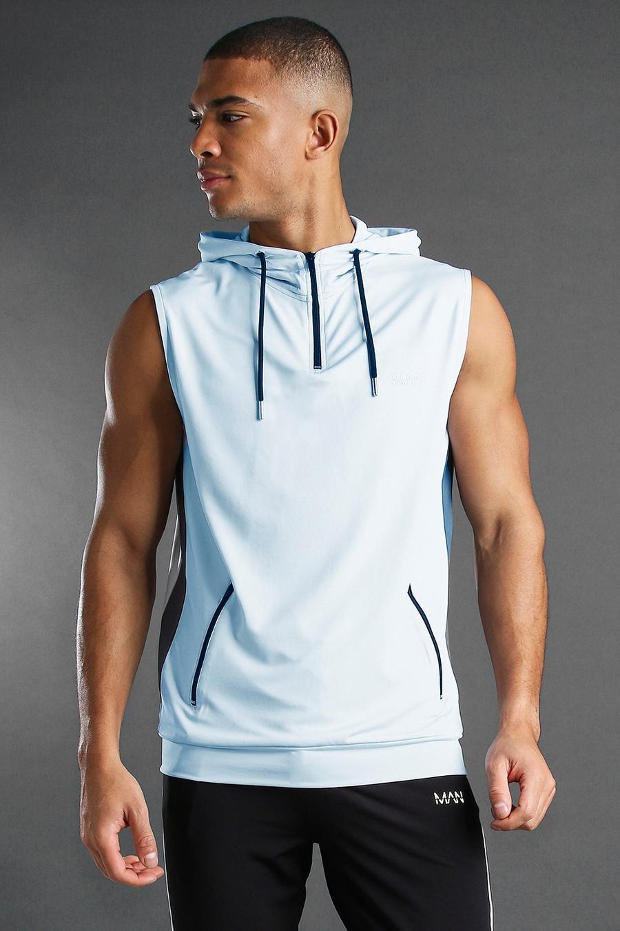 MAN Active Poly Sleeveless Hooded Panelled Top image number 1