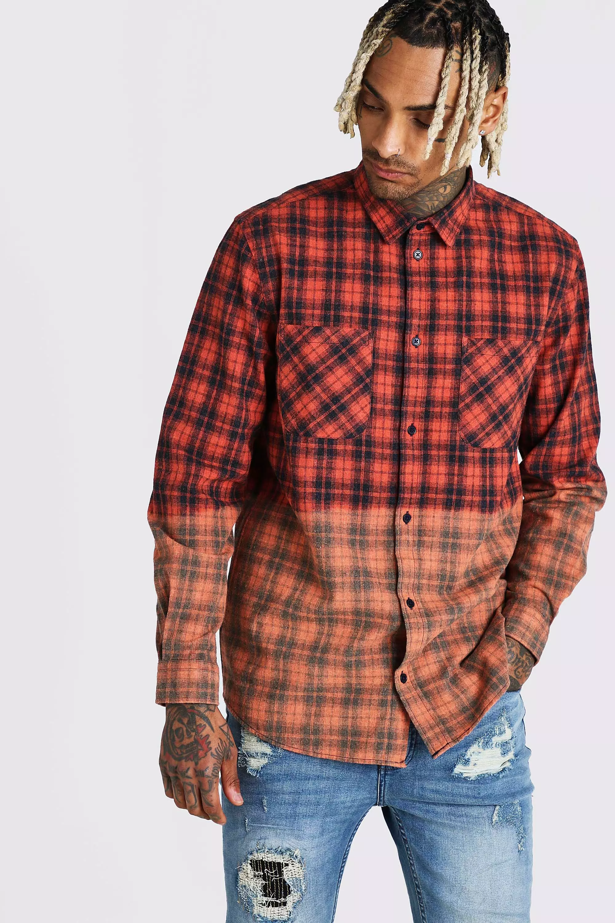 Long Sleeve Ombre Check Shirt