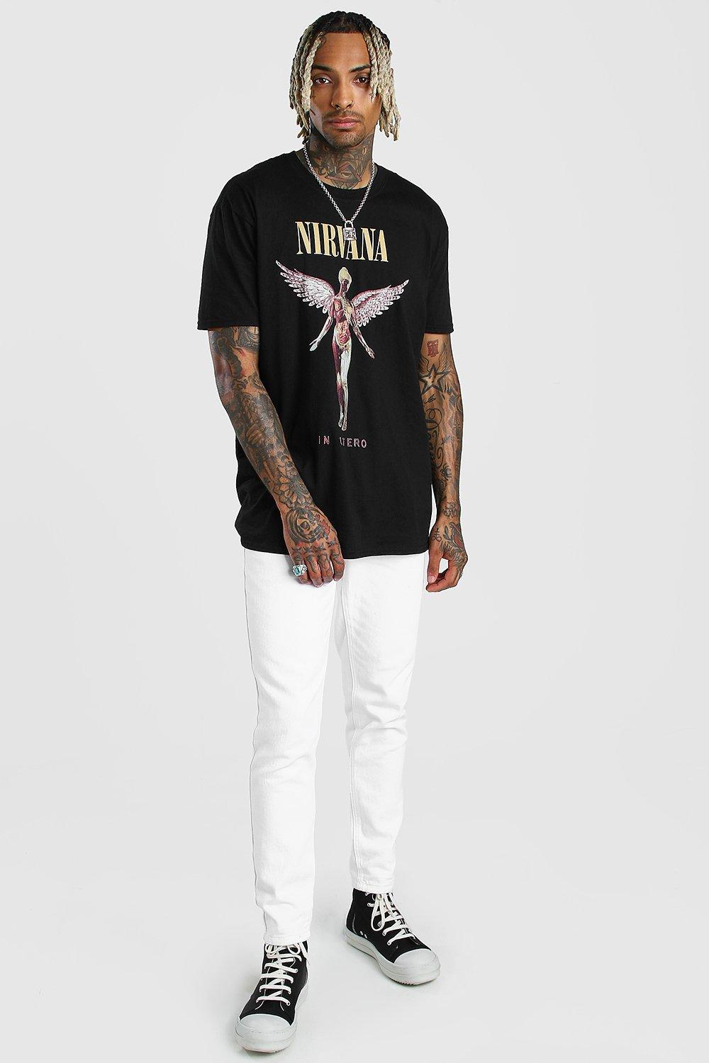 Men's Oversized Nirvana Face License T-shirt