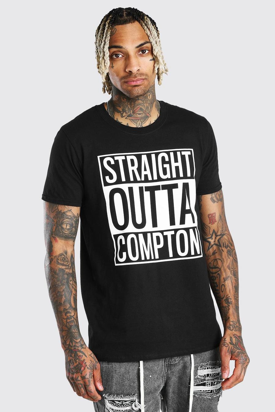 Men's Straight Compton License T-Shirt | boohoo
