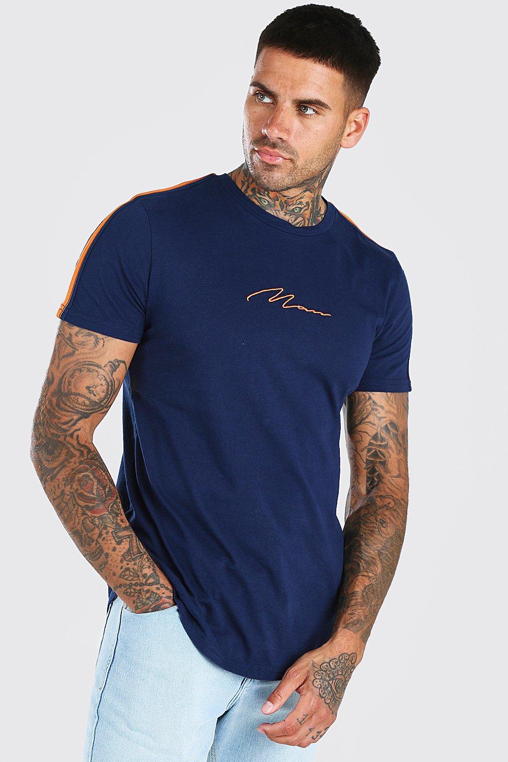 curved hem t shirt