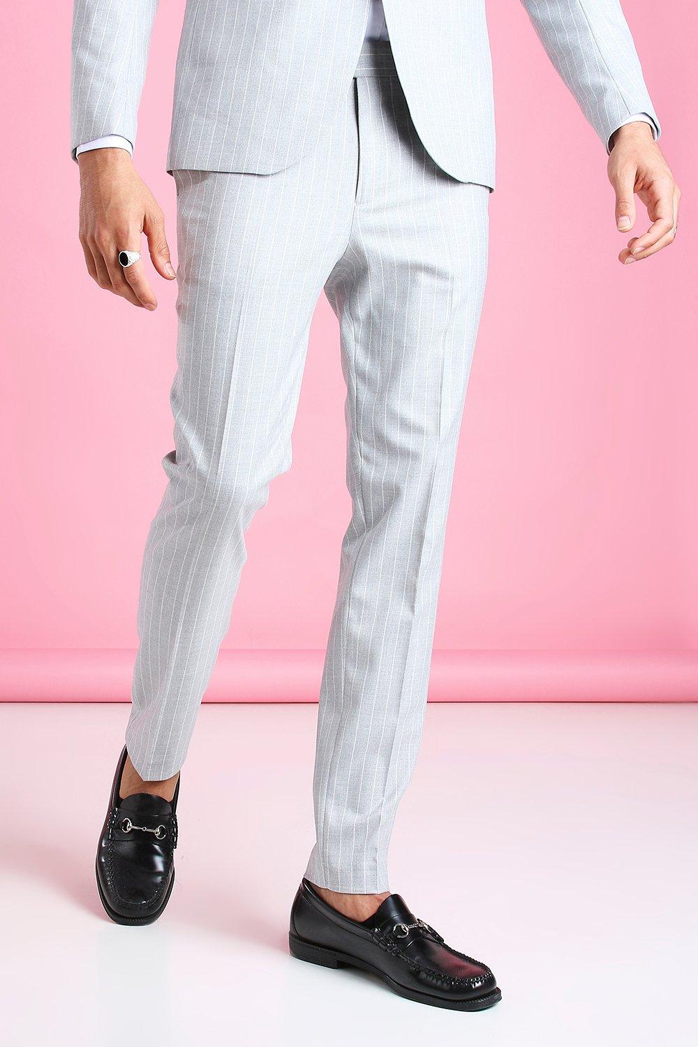 skinny pinstripe trousers