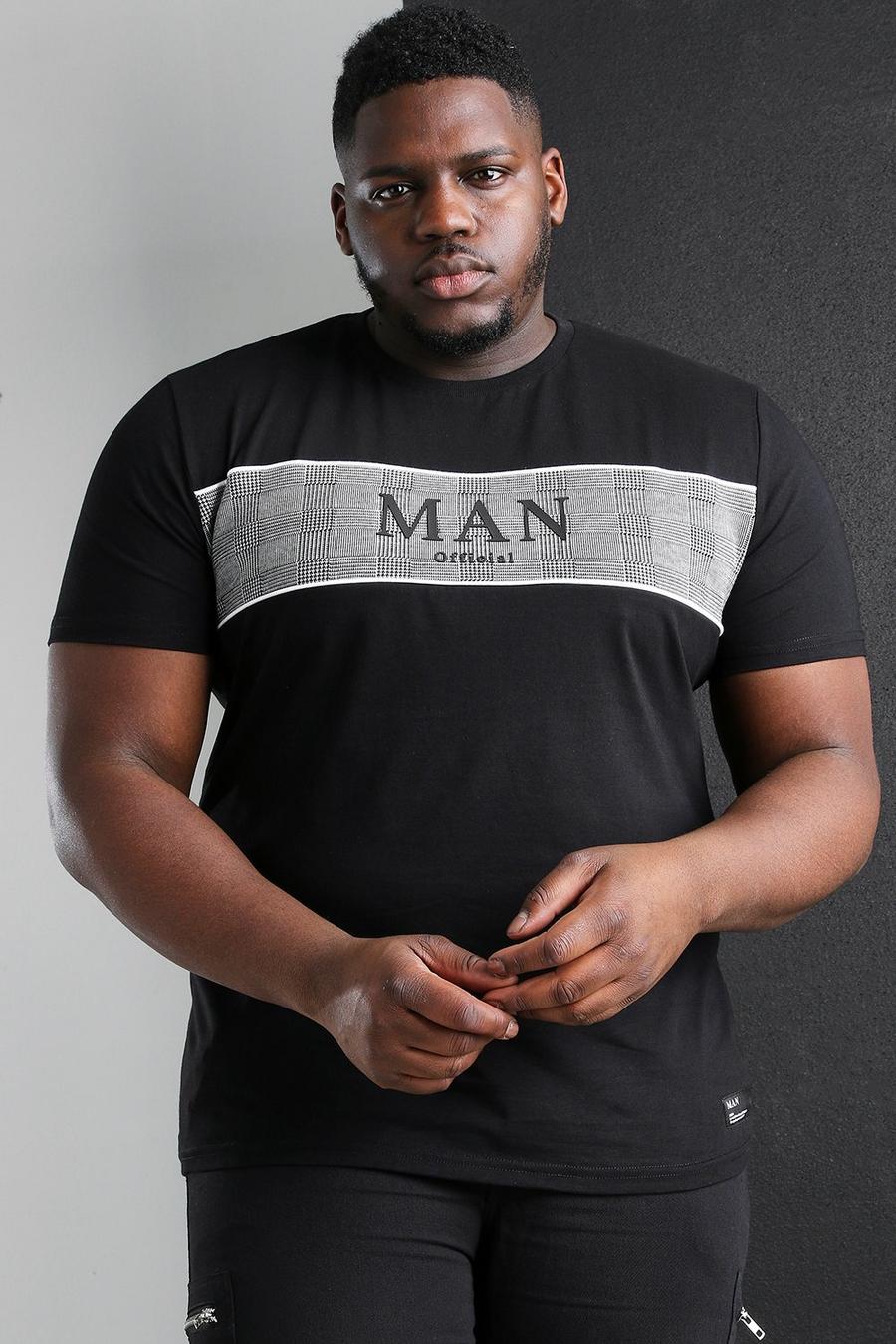 Plus Size MAN Roman Jacquard Panel T-Shirt image number 1