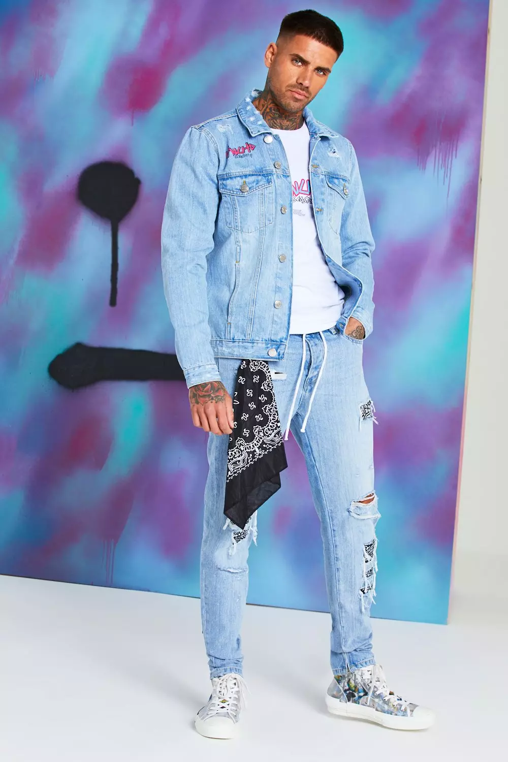 Quavo Denim Jacket With Huncho Print